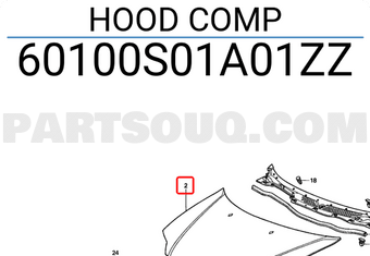 Honda 60100S01A01ZZ HOOD COMP