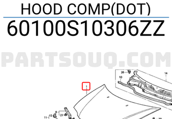 Honda 60100S10306ZZ HOOD COMP(DOT)
