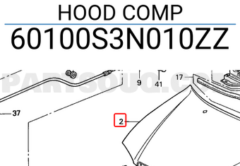 Honda 60100S3N010ZZ HOOD COMP