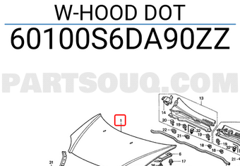 Honda 60100S6DA90ZZ W-HOOD DOT