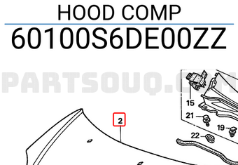 Honda 60100S6DE00ZZ HOOD COMP