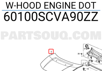 Honda 60100SCVA90ZZ W-HOOD ENGINE DOT
