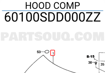 Honda 60100SDD000ZZ HOOD COMP