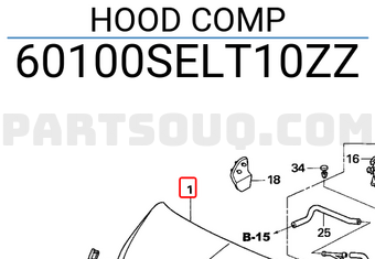 Honda 60100SELT10ZZ HOOD COMP