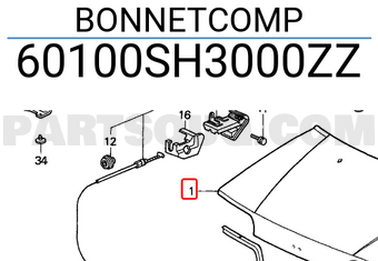 Honda 60100SH3000ZZ BONNETCOMP