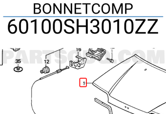 Honda 60100SH3010ZZ BONNETCOMP