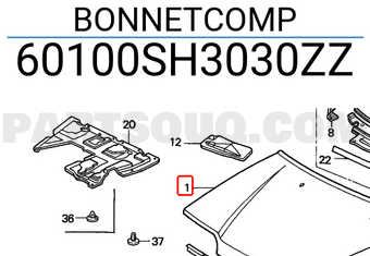 Honda 60100SH3030ZZ BONNETCOMP