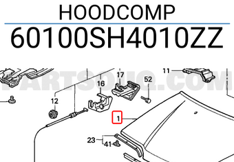 Honda 60100SH4010ZZ HOODCOMP