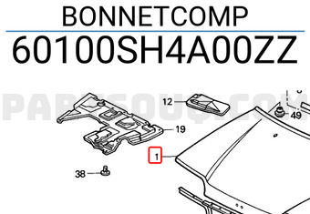 Honda 60100SH4A00ZZ BONNETCOMP