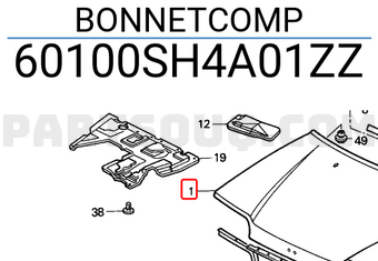 Honda 60100SH4A01ZZ BONNETCOMP