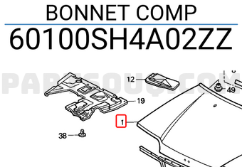 Honda 60100SH4A02ZZ BONNET COMP