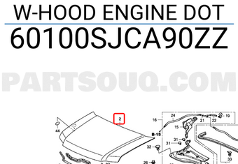 Honda 60100SJCA90ZZ W-HOOD ENGINE DOT