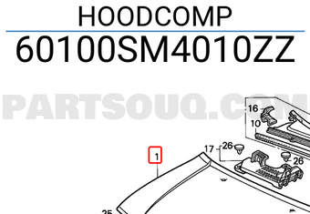 Honda 60100SM4010ZZ HOODCOMP