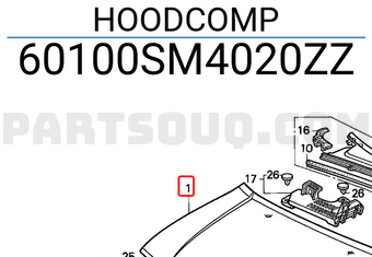 Honda 60100SM4020ZZ HOODCOMP