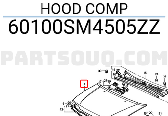 Honda 60100SM4505ZZ HOOD COMP