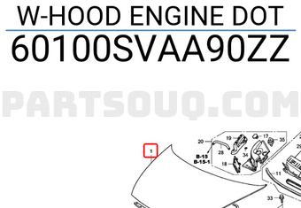 Honda 60100SVAA90ZZ W-HOOD ENGINE DOT