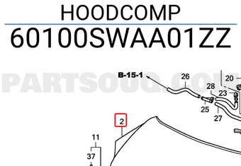 Honda 60100SWAA01ZZ HOODCOMP