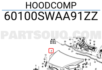 Honda 60100SWAA91ZZ HOODCOMP