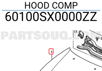 Honda 60100SX0000ZZ HOOD COMP