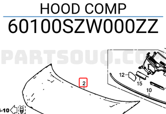 Honda 60100SZW000ZZ HOOD COMP