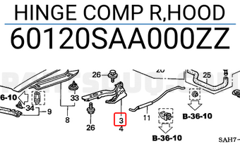 Honda 60120SAA000ZZ HINGE COMP R,HOOD