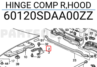 Honda 60120SDAA00ZZ HINGE COMP R,HOOD