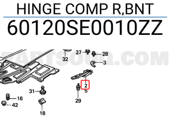 Honda 60120SE0010ZZ HINGE COMP R,BNT