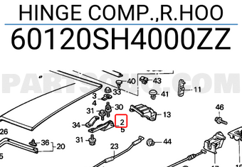 Honda 60120SH4000ZZ HINGE COMP.,R.HOO