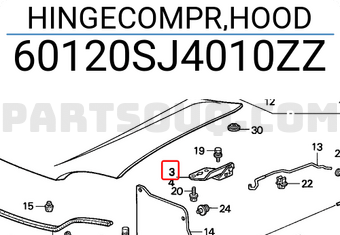 Honda 60120SJ4010ZZ HINGECOMPR,HOOD
