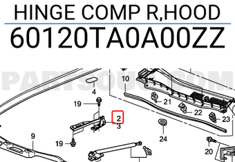 Honda 60120TA0A00ZZ HINGE COMP R,HOOD