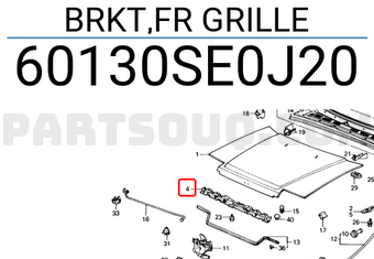 Honda 60130SE0J20 BRKT,FR GRILLE