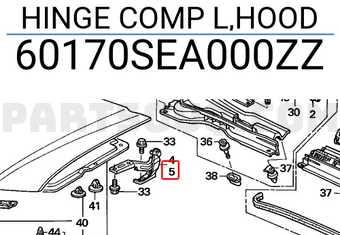 Honda 60170SEA000ZZ HINGE COMP L,HOOD
