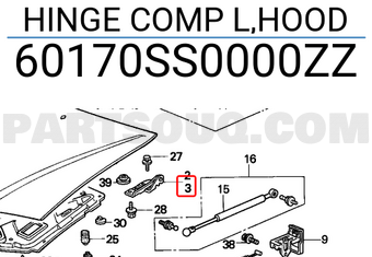 Honda 60170SS0000ZZ HINGE COMP L,HOOD