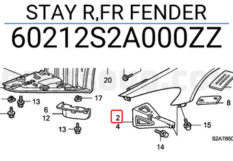 Honda 60212S2A000ZZ STAY R,FR FENDER