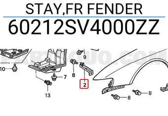 Honda 60212SV4000ZZ STAY,FR FENDER