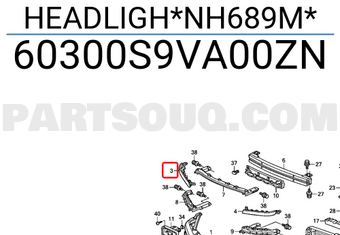 Honda 60300S9VA00ZN HEADLIGH*NH689M*