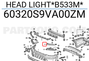 Honda 60320S9VA00ZM HEAD LIGHT*B533M*