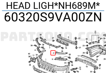 Honda 60320S9VA00ZN HEAD LIGH*NH689M*
