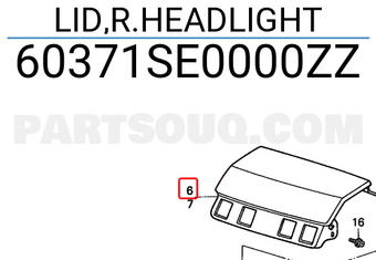 Honda 60371SE0000ZZ LID,R.HEADLIGHT