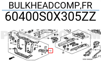 Honda 60400S0X305ZZ BULKHEADCOMP,FR