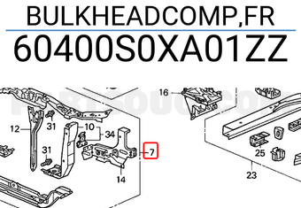 Honda 60400S0XA01ZZ BULKHEADCOMP,FR