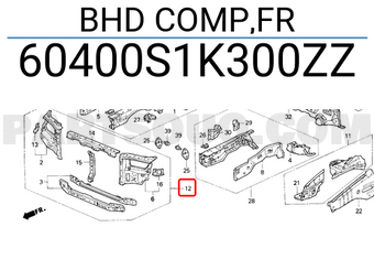 Honda 60400S1K300ZZ BHD COMP,FR