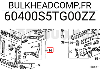 Honda 60400S5TG00ZZ BULKHEADCOMP,FR