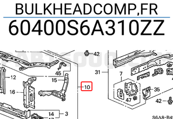 Honda 60400S6A310ZZ BULKHEADCOMP,FR