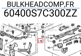 Honda 60400S7C300ZZ BULKHEADCOMP,FR