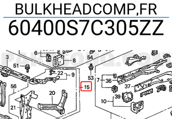 Honda 60400S7C305ZZ BULKHEADCOMP,FR
