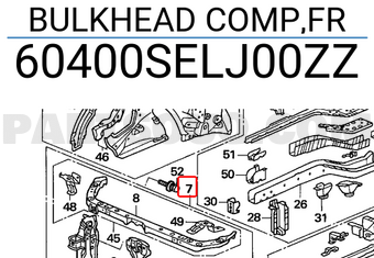 Honda 60400SELJ00ZZ BULKHEAD COMP,FR