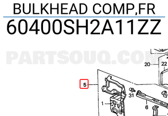 Honda 60400SH2A11ZZ BULKHEAD COMP,FR