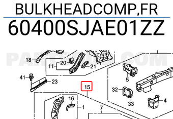 Honda 60400SJAE01ZZ BULKHEADCOMP,FR