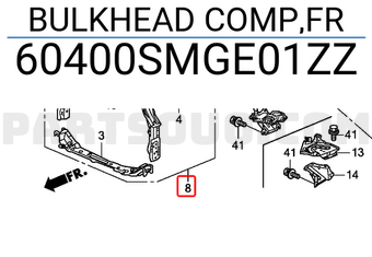 Honda 60400SMGE01ZZ BULKHEAD COMP,FR